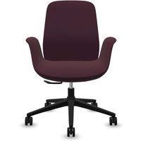 Profim Bürodrehstuhl „ELLIE PRO“ mit Armlehnen, schwarz, Stoff: bordeaux