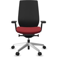Profim Bürodrehstuhl "ACCIS PRO" mit Armlehnen, Gestell: silber, Sitz: rot – Ansicht 1