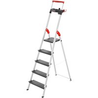 Hailo L100 TopLine, Alu-Sicherheits-Stehleiter, 5 Stufen – Ansicht 1