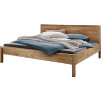 Cinall Massivholzbett "Aalbaek" Fußteil niedrig, Kopfteil aus Holz, 140x200 cm, Eiche – Ansicht 1