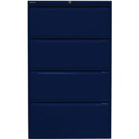 Bisley Registraturschrank oxfordblau 4 Schubladen 2-bahnig – Ansicht 1