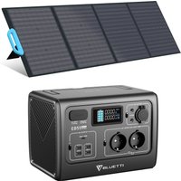 BLUETTI EB55 + PV120 Stromgenerator, GRAU | 700 W 537 Wh | 120 W Solar-Kit