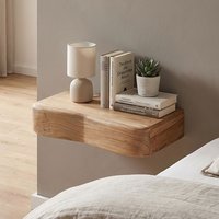 FineBuy Schwebende Nachtkonsole Akazie Massivholz 40cm – Wand Nachttisch mit Schublade – Hängender Nachtschrank für Schlafzimmer – Modernes Wandboard Echtholz - – Ansicht 1