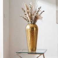 FineBuy Dekovase Aluminium 50cm - Standvase groß - Bodenvase rund modern - Vase Metall für Blumen - Design Wohnzimmer Deko - Wohndeko Handmade