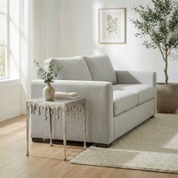 FineBuy Beistelltisch 45,5cm Aluminium Tisch Quadratisch - Design Anstelltisch Alu Modern Drops - Wohnzimmertisch Metall Tropfen - Metalltisch Dekotisch Couchti