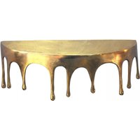 FineBuy Wandregal Aluminium Gold Tropfen Optik - Ausgefallenes Hängeregal Metall - Design Drops Schweberegal Alu - Modernes Wandboard Dekoregal Handmade
