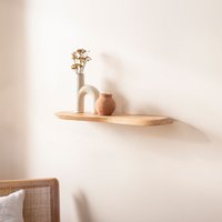 FineBuy Wandregal Akazie Massivholz - Schwebendes Design Regal für die Wand Holz massiv - Hängeregal in organischer Form - Wandboard aus Echtholz – Ansicht 1