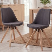 FineBuy Design Esszimmerstühle 2er Set SV43580 Skandinavische Stühle mit Holzbeinen, Retro Stuhlset Bunt, Küchenstühle mit Stoff, Lehnenstuhl Modern, Küchenstuh – Ansicht 1