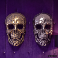 FineBuy Wanddeko Totenkopf Aluminium 41 cm Schädel Groß, Design Wanddekoration Metall Deko Alu Modern, Wohndeko Skull, Wandskulptur Dekoration Wohnaccessoire
