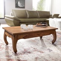 FineBuy Couchtisch Massiv-Holz 110 cm breit Wohnzimmer-Tisch Design dunkel-braun Landhaus-Stil Beistelltisch – Ansicht 1