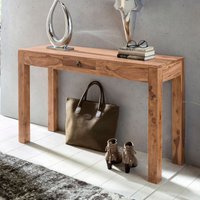 FineBuy Konsolentisch Massivholz Konsole mit 1 Schublade Schreibtisch 120 x 40 cm Landhaus Sideboard Farbe wählbar