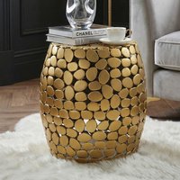 FineBuy Design Beistelltisch rund 40cm aus Aluminium – Couchtisch Alu – kleiner Wohnzimmertisch Metall – Dekotisch Wohnzimmer Handmade – Ansicht 1