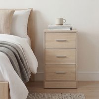 FineBuy Nachtkonsole Boxspringbett FOGGIA mit 3 Schubladen in Holz Modern, B x H x T: 37,5 x 68 x 35 cm, Design Nachtkästchen, Nako - Nachttisch Kommode, Nachts – Ansicht 1