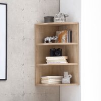 FineBuy Eckregal 30 x 60 x 30 cm in Holz, Wandregal - Winkelregal mit 3 Regal Ebenen, Küchenregal Hängend, Standregal Regal Bücherregal – Ansicht 1
