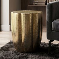 FineBuy Beistelltisch Aluminium 41cm Runder Anstelltisch Metall - Dekotisch Alu modern - Wohnzimmertisch klein - Design Couchtisch Sofatisch Handmade – Ansicht 1