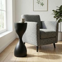 FineBuy Beistelltisch Schwarz 23cm Metall Glas Rund - Design Anstelltisch Eisen - Moderner Wohnzimmertisch Abstelltisch - Edler Couchtisch Wohnzimmer Handmade – Ansicht 1