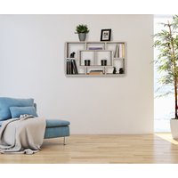 FineBuy Wandregal PAOLA 85 x 47,5 x 16 cm MDF-Holz Hängeregal modern, Design Wandboard freischwebend, Holzregal offen zum Hängen – Ansicht 1