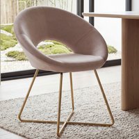 FineBuy Esszimmerstuhl Samt Küchenstuhl mit goldenen Beinen, Schalenstuhl Stoff / Metall, Design Polsterstuhl, Stuhl Esszimmer Gepolstert – Ansicht 1