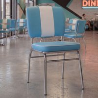FineBuy Esszimmerstuhl American Diner 50er Jahre Retro Stuhl, Sitzfläche mit Rückenlehne, Sitzhöhe 47 cm