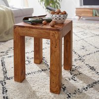 FineBuy Beistelltisch Massiv-Holz 35 x 35 cm Wohnzimmer-Tisch Design braun Landhaus-Stil Couchtisch Farbe wählbar – Ansicht 1