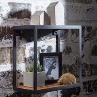 FineBuy Wandregal PURI 35x18x35 cm Sheesham Massivholz, Bücherregal hängend, Metallregal mit Echtholz Regalboden, Holzregal quadratisch, Dekoregal Hängeregal – Ansicht 1