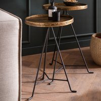 FineBuy Beistelltisch 2er Set Metall Gold / Schwarz Design Satztisch Rund, Wohnzimmertisch Anstelltisch Modern, Sofatisch Dekotisch 2-teilig, Blumentisch Wohnzi – Ansicht 1