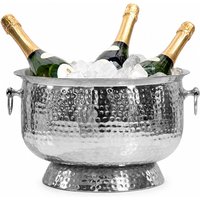 FineBuy Sektkühler - Hammerschlag Champagnerkühler & Flaschenkühler XXL 37cm für bis zu 6 Flaschen Champagner, Wein, Sekt, Bier - Getränkekühler Eiskübel, Eisei
