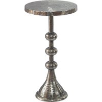 FineBuy Beistelltisch Aluminium 30cm Runder Anstelltisch Metall - Dekotisch Alu orientalisch - Wohnzimmertisch klein - Design Couchtisch Sofatisch Wohnzimmer Or