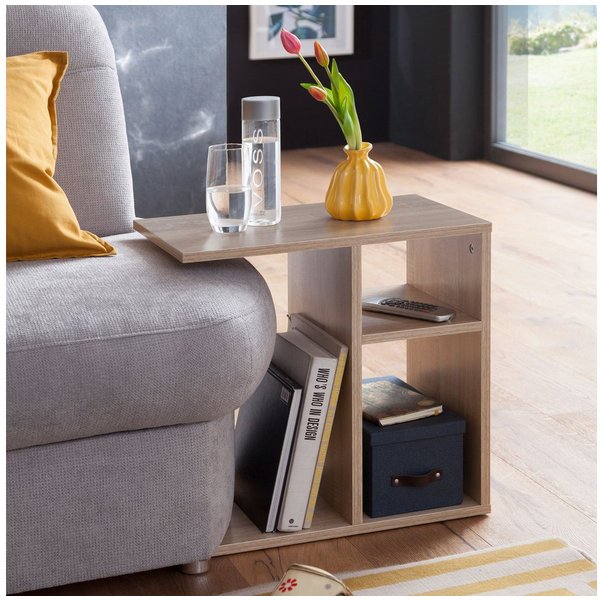 FineBuy Beistelltisch 50x50x30 cm Holz Design Anstelltisch Sofa, Couchtisch klein modern, Kleiner Wohnzimmertisch eckig, Sofatisch Ablagetisch hoch, Schmaler Ti