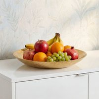 FineBuy Obstschale Rund Gold Schale Metall Tischdeko - Moderner Obstkorb Hammerschlag aus Aluminium - Elegante Alu Früchteschale Handmade – Ansicht 1