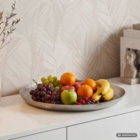 FineBuy Obstteller Rund Schale Metall 50cm Tischdeko - Moderner Obstkorb - Obstschale aus Aluminium - Elegante Dekoschale - Alu Früchteschale Handmade