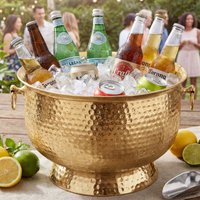 FineBuy Getränkekühler - Hammerschlag Flaschenkühler XXL 37cm für Wasser, Champagner, Softdrinks, Wein, Sekt, Bier - Eiskübel Party Groß, Eiseimer, Weinkühler G