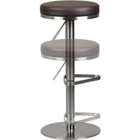 FineBuy Barhocker Edelstahl höhenverstellbare Sitzhöhe 57 - 82 cm, Barstuhl Modern 360° Drehbar, Tresenhocker mit Standfuß, Design Bistrohocker Hoch, Tresenstuh
