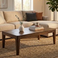 FineBuy Couchtisch 120 x 60 cm Massivholz Mango - Wohnzimmertisch Rechteckig - Sofatisch Modern Holz - Design Wohnzimmer Tisch Handmade – Ansicht 1