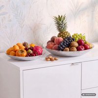 FineBuy Obstschale Rund Silber Schale Metall Tischdeko - Moderner Obstkorb Hammerschlag aus Aluminium - Elegante Dekoschale - Alu Früchteschale Handmade