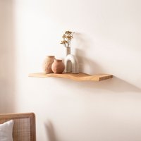 FineBuy Wandregal Akazie Massivholz - Schwebendes Design Regal für die Wand Holz massiv - Hängeregal in Wellenform - Wandboard aus Echtholz – Ansicht 1