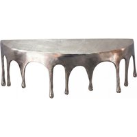 FineBuy Wandregal Aluminium Silber Tropfen Optik - Ausgefallenes Hängeregal Metall - Design Drops Schweberegal Alu - Modernes Wandboard Dekoregal Handmade