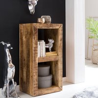 FineBuy Kleines Standregal 45 x 35 x 90 cm Abstellregal Mango Massiv-Holz, Ablagetisch Telefontisch Diele Flur Gang Klein, Steh-Regal Bodenregal Natur Schlafzim