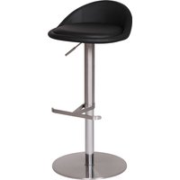 FineBuy Barhocker Edelstahl höhenverstellbare Sitzhöhe 54-79 cm, Design Barstuhl mit Rückenlehne, Bistrohocker Barsitz Gepolstert, Thekenhocker 360° Drehbar, Tr – Ansicht 1