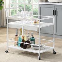 FineBuy Servierwagen Metall 79x45x83 cm mit Rollen & Bremsen, Küchenwagen 2 Ebenen, Barwagen & Rollwagen Multifunktional Modern, Beistellwagen für Küche, Esszim