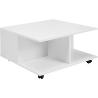 FineBuy Design Couchtisch 70x70 cm, Wohnzimmertisch mit 2 Schubladen, Sofatisch mit Rollen, Tisch mit 2 Fächern – Ansicht 1