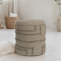 FineBuy Sitzhocker rund aus Wolle Ø 40 x 45 cm Braun mit Stauraum, abnehmbarer Deckel, Hocker mit Staufach, Beistellhocker & Polsterhocker für Wohnzimmer Schlaf – Ansicht 1
