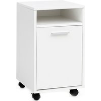 FineBuy Rollcontainer Holz 33x60x38cm Schubladenschrank Büro Container, Schreibtischcontainer mit Tür & Ablage, Bürocontainer Beistellcontainer mit Rollen, Klei – Ansicht 1