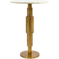 FineBuy Beistelltisch Marmor rund 59 cm Dekotisch mit Marmor Tischplatte - Design Dekotisch mit Aluminiumgestell - Anstelltisch Sofatisch modern - Couchtisch Wo – Ansicht 1