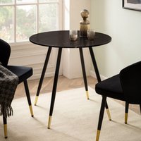 FineBuy Esszimmertisch 75x75x76 cm Marmor-Optik Esstisch Modern, Küchentisch mit Metallbeinen, Kleiner Speisetisch Esszimmer Rund – Ansicht 1