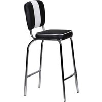 FineBuy Barhocker American Diner 50er Jahre Retro Barstuhl, Sitzfläche mit Rücken-Lehne, Fußstütze, Sitzhöhe 76 cm