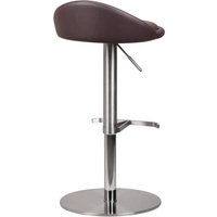 FineBuy Barhocker Edelstahl höhenverstellbare Sitzhöhe 54-79 cm, Design Barstuhl mit Rückenlehne, Bistrohocker Barsitz Gepolstert, Thekenhocker 360° Drehbar, Tr