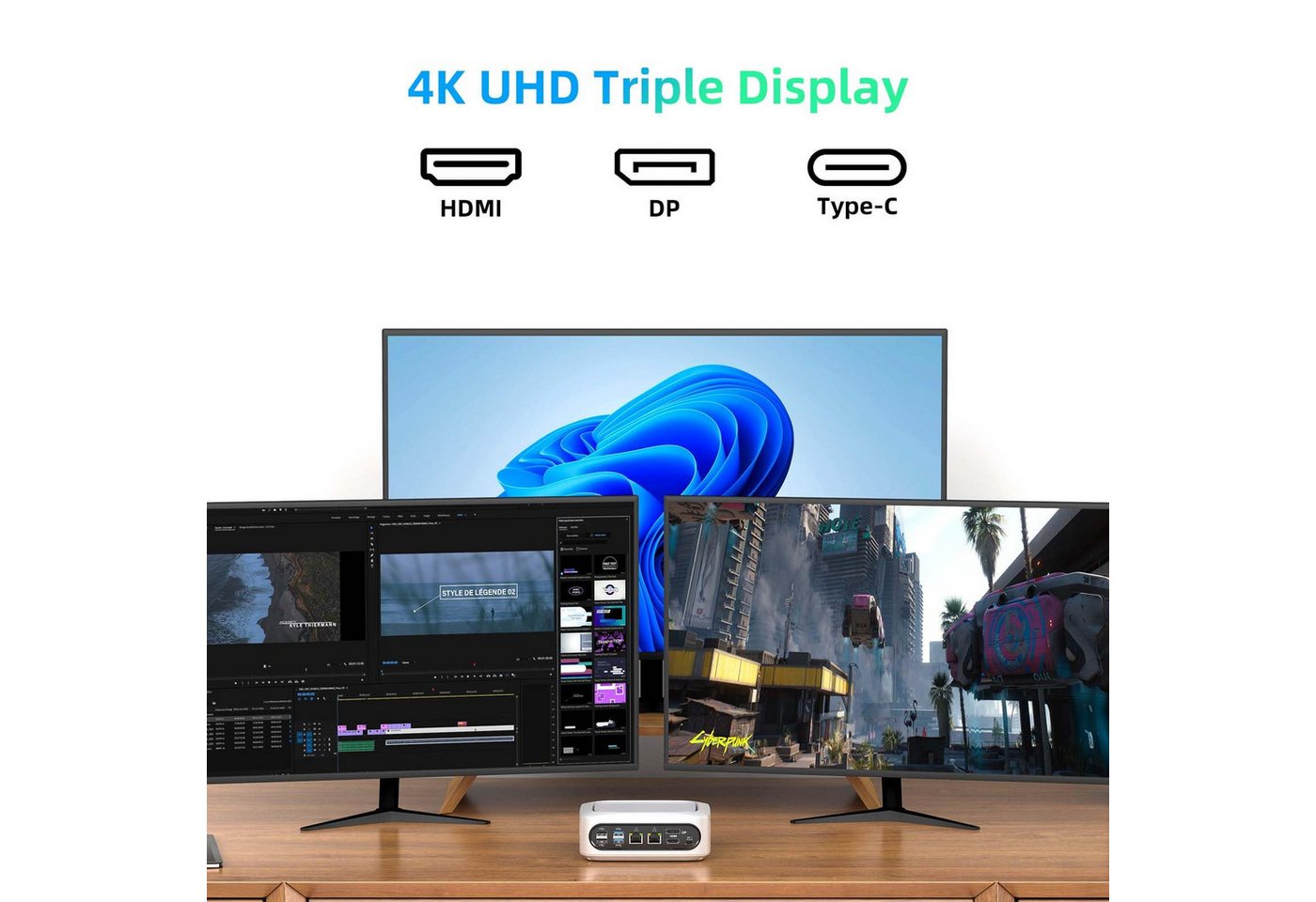AWOW i9 PC Intel i9-11900H, 16/32GB RAM, 512G/1T SSD, WiFi 6, Dual 2,5G LAN Mini-PC (Intel Core i9 11900H, Intel UHD Graphics der 11. Generation, 16 GB RAM, 102 – Bild 5 von 5