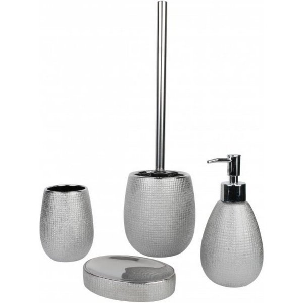axentia Badaccessoire-Set Bad-Set Hollywood, silberfarben 133274, 1 tlg.