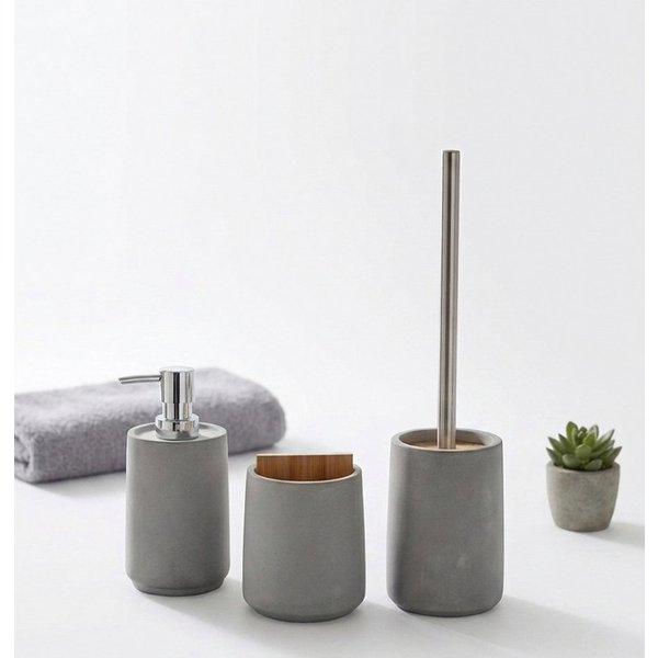 axentia Badaccessoire-Set Turin, 3 tlg., 3-teilig aus Beton